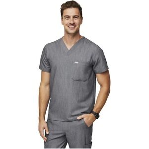 FIGS Leon Three-Pocket Medical Scrub Graphite Top Size L PO 2430